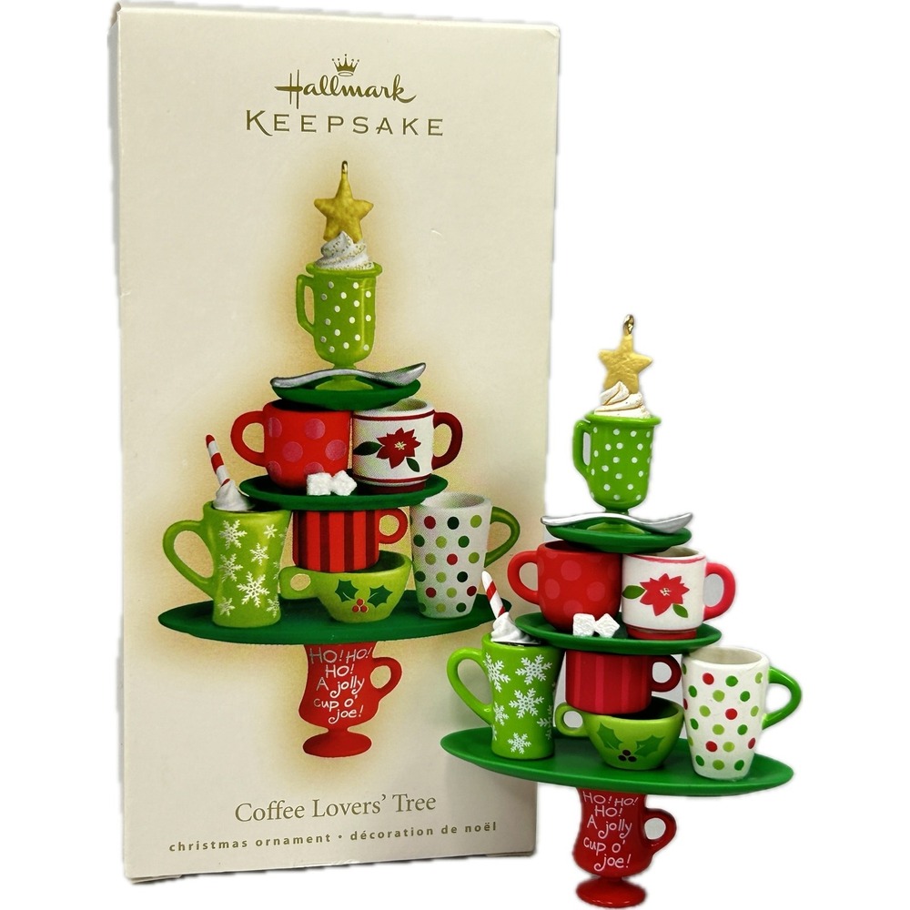 Hallmark COFFEE LOVERS' TREE 2007 Keepsake Ornament in Box